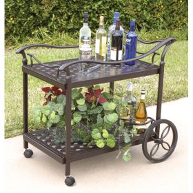 Savannah Outdoor Aluminum Serving Tea Cart