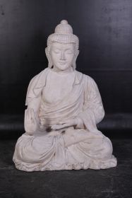 Enlightened Seated Buddha 4 ft in Aged Stone Finish