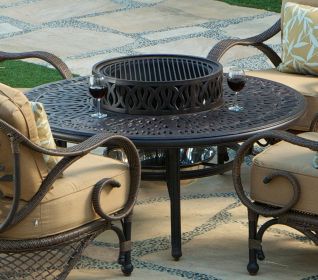 Grand Bonaire Weave Outdoor Fire Pit Table With Accessories (KIT)