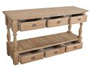 Farmhouse 6 drawer Console Table