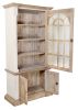 Farmhouse Tall Cabinet Hutch in White Chalk and Natural