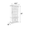 Farmhouse Tall Cabinet Hutch in White Chalk and Natural