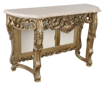 Platine Petticoat Crema Marble Top Console Table