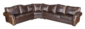 Botswana Brown Croc and Leather Large Sectional (KIT)