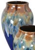 Blue Fusion Glazed Vase Set of 2