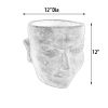 Face Flower Pot M Silver