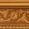 Gold Floral on Wood Tone Crown Molding 92 Inch