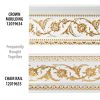 Gold on French White Floral Chair Rail 94 Inch