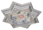 Silver Eight Pointed Star Chandelier Ceiling Medallion 24in