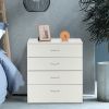 MDF Wood Simple 4-Drawer Dresser White