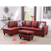 Red Semi PU Synthetic Leather Sofa Living Room Sofa