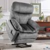 39.4" Wide Oversize Big Man Modern Velvet Power Lift Assist Recliner With Heating and Massage