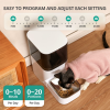 Automatic Cat Feeder, Timed Cat Feeder with APP Control, Dog Food Dispenser with Stainless Steel & Lock Lid, Up to 20 Portions 10 Meals Per Day, 30S V