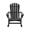 Adirondack Rocking Chair Solid Wood Chairs Finish Outdoor Furniture for Patio, Backyard, Garden - Black