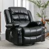 Massage Swivel Rocker Recliner Chair with Vibration Massage and Heat Ergonomic Lounge Chair for Living Room with Rocking Function and Side Pocket 2 Cu