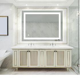 32x24 inch Bathroom Led Classy Vanity Mirror with High Lumen,Dimmable Touch,Wall Switch Control, Anti-Fog ,CRI 90 Adjustable 3000K-4500K-6000K ,IP54 W