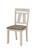 Cottage Style Dining Side Chair 2pc Set Upholstered Seat Chalk Gray Dining Room Wooden Furniture Transitional Design