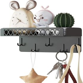 Key hook holder, mail manager and kitchen storage for wall decoration with 5 key hooks