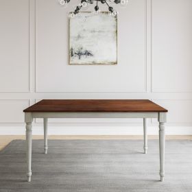 Lafayette Medium Brown and White Wood Dining Table