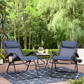 Zero Gravity Chair Lounger, 2 Pack - Navy