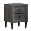 Multipurpose Retro Bedside Nightstand with 2 Drawers