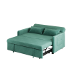 2120 Sofa Pull Out Bed Included Two Pillows 54" Green Velvet Sofa for Small Spaces