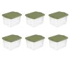 70 Qt. EZ Carry Plastic, Clear/Sage Legume, Set of 6