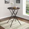 31" Round High-Top Folding Table, Walnut