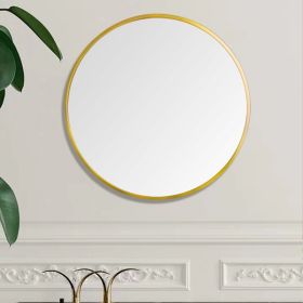 24" Wall Circle Mirror for Bathroom, Gold Round Mirror for Wall, 24inch Hanging Round Mirror for Living Room, Vanity, Bedroom