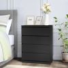 FCH Wood Simple 4-Drawer Dresser Black