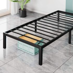 Heavy Duty Metal Bed Frame with Sturdy Steel Slat Support, TWIN