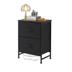 Drawers Dresser Chest of Drawers,Metal Frame and Wood Top,H2bc,Black
