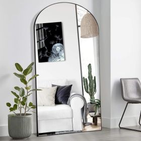 Floor Standing Mirror, Wall Mirror with Stand Aluminum Alloy Thin Frame,29''*70'',Black