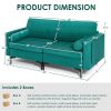 Modern Loveseat Sofa with 2 Bolsters and Side Storage Pocket