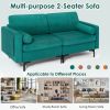 Modern Loveseat Sofa with 2 Bolsters and Side Storage Pocket