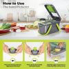 Miibox Vegetable Chopper with Container 22-in-1 Veggie Choppers and Dicers Food Chopper Cutter for Onion Tomato Multi Kitchen Tool with Lemon Squeezer