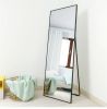 Wall-Mounted Alloy Frame Full Length Mirror, Black