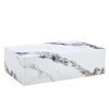 Modern MDF Coffee Table with Marble Pattern - 39.37x23.62x11.81 inches - Stylish and Durable Design