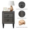 Multipurpose Retro Bedside Nightstand with 2 Drawers