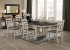 Cottage Style Dining Side Chair 2pc Set Upholstered Seat Chalk Gray Dining Room Wooden Furniture Transitional Design