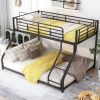 Metal Floor Bunk Bed, Twin XL over Queen, Black (Expected to arrive at 11.10)