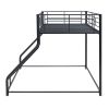 Metal Floor Bunk Bed, Twin XL over Queen, Black (Expected to arrive at 11.10)