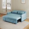 2120 Sofa Pull Out Bed Included Two Pillows 54" Velvet Sofa for Small Spaces Teal