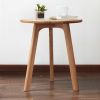 Round End Table- Small End Table Side Table Coffee Table Bedside Table Night Stand for Living Room Bedroom & Balcony, 100% Natural Solid Oak Wood Easy