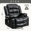 Massage Swivel Rocker Recliner Chair with Vibration Massage and Heat Ergonomic Lounge Chair for Living Room with Rocking Function and Side Pocket 2 Cu