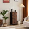 Drawers Dresser Chest of Drawers,Metal Frame and Wood Top,4bc,Brown