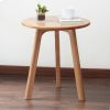 Round End Table- Small End Table Side Table Coffee Table Bedside Table Night Stand for Living Room Bedroom & Balcony, 100% Natural Solid Oak Wood Easy