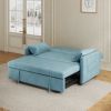 2120 Sofa Pull Out Bed Included Two Pillows 54" Velvet Sofa for Small Spaces Teal