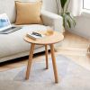 Round End Table- Small End Table Side Table Coffee Table Bedside Table Night Stand for Living Room Bedroom & Balcony, 100% Natural Solid Oak Wood Easy