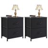 Drawers Dresser Chest of Drawers,Metal Frame and Wood Top,2bc,Black